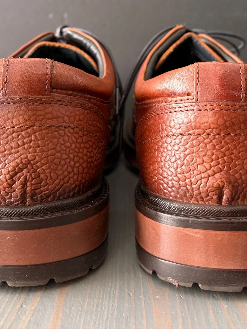Pierre Cardin Men's Cognac Brown Leather Derby Shoes - 43/9